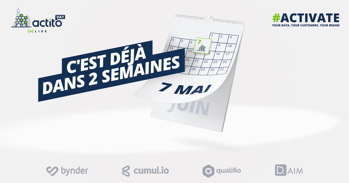 ActitoHQ's tweet photo. L' #ActitoDay Live, c'est le 7 mai, en live. Hâte de nous rejoindre pour échanger, partager, discuter, découvrir les meilleurs conseils d'experts en marketing automation ? Nous aussi ! 😄
Pas encore inscrit.e ? Pas de panique, il est encore temps : https://t.co/ntLRSFsxEw https://t.co/v3Vjr2o1HR