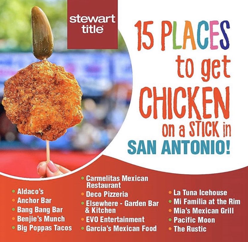 15 Places to find #chickenonastick in San Antonio #SanAntoniofiesta
