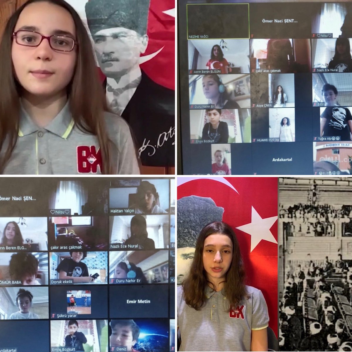 mahirarslan_BK's tweet photo. Ata’mızın hediye ettiği 23 Nisan Ulusal Egemenlik ve Çocuk Bayramı 100. yıl kutlama törenimizi, tüm Bahçeşehir Kolejlerinde aynı anda kendi öğrencilerimizle online olarak gerçekleştirdik. #23nisan #100YIL https://t.co/1qKKwg3Bta