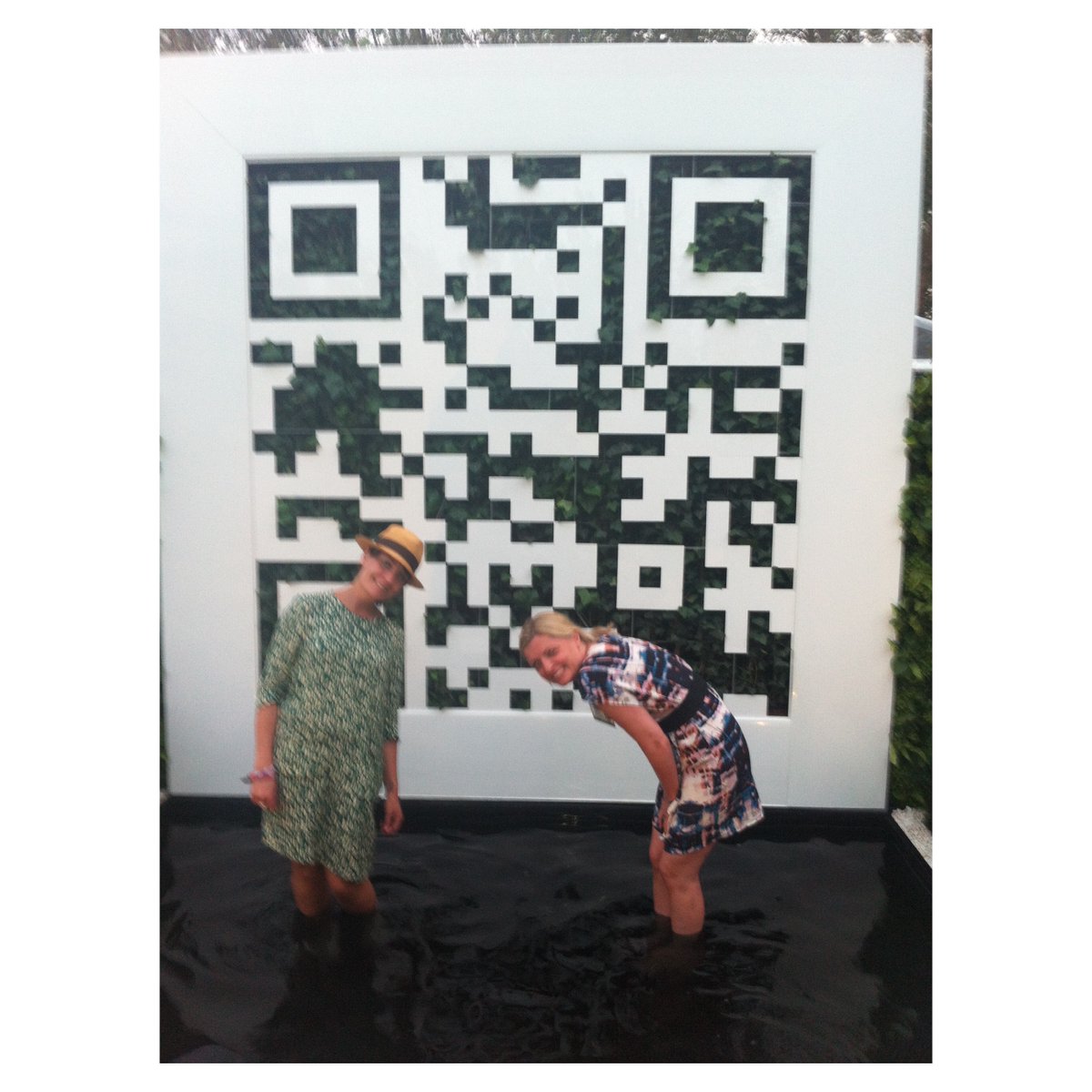 Posing for photos in dyed black water (as this is the sort of thing that happens in show gardens)... #ChelseaFlowerShow