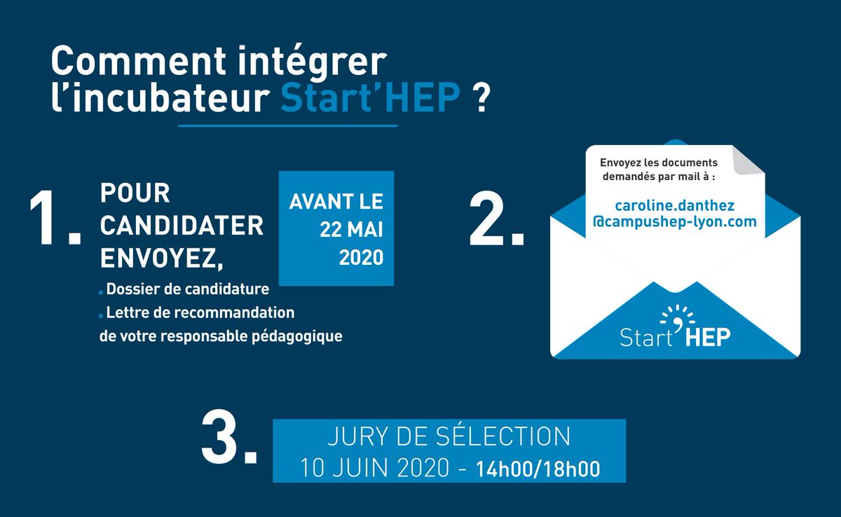 Avis à nos #diplômés #entrepreneurs🎓@idrac_lyon  !
Vous êtes porteurs d'un projet innovant à fort potentiel ? Vous venez de créer votre entreprise ?
👉Intégrez l'#incubateur Start' HEP du <a href="/CampusHepLyon/">Campus René Cassin</a> > bit.ly/3cCD0kr
Informations sur IDRAC Network.