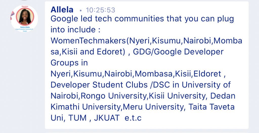GDG_Nairobi's tweet photo. For you to join our community and #WomenInTech here’s our link https://t.co/aBwf4rZhS0
#girlsinictwebinar #GirlsinICT @eMobilis follow our lead @KwambaiMercy https://t.co/2G51wv215a