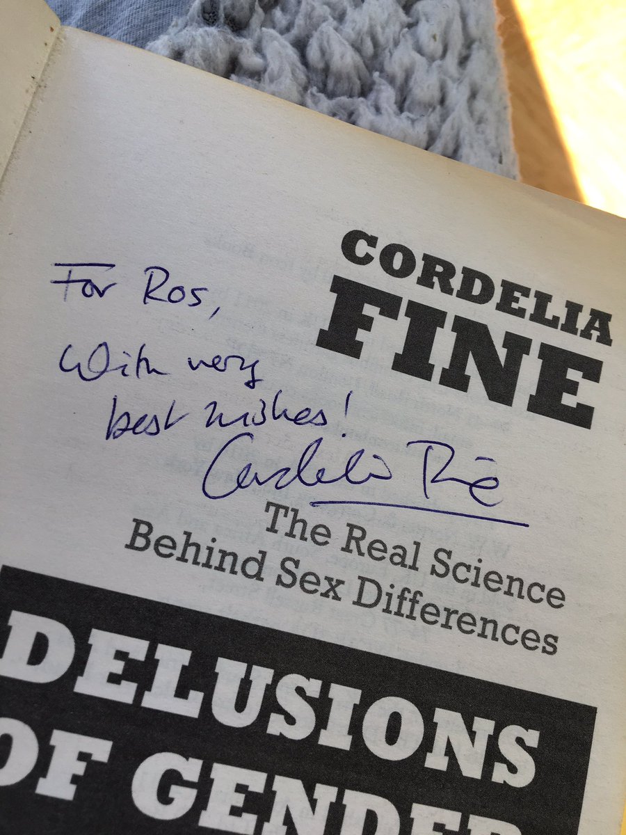 A huge influence on us and a very funny woman, Cordelia Fine, who kindly endorsed our book. This book changed my life. I read it like this: “Yes! Omg yes!”  #WorldBookNight