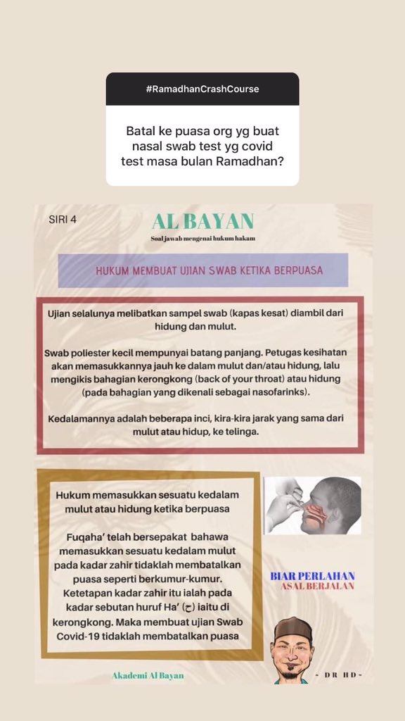 Ujian Swab Tak Batalkan Puasa Zulkifli