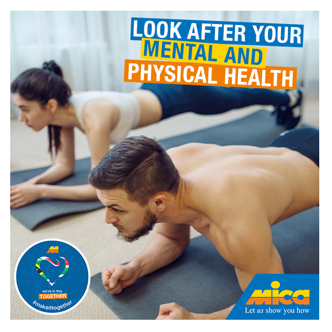 micahardware's tweet photo. Maintain your mental and physical health during this lockdown by doing the following:

- Stretch often
- keep active
- Check in on friends &amp; family
- Step away from technology for 30 minutes daily
- Do something you love for 1 hour daily

#MakeitTogether #MakeitwithMica https://t.co/vuJcXAjtTe