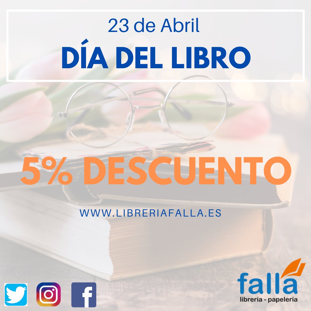 LibreriaFalla's tweet photo. Celebra el #DiadelLibro con nosotros. 

5% de descuento en #libros.

Además, en nuestra tienda tenemos un regalo para tí por tu compra 🎁

Descuento también disponible en nuestra web: https://t.co/phP7svARH9

#literatura #sevilla #santjordi https://t.co/BzA5t5s5XK