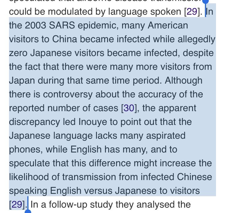 The researcher speculated that language differences could have been part of why Americans visiting China were more likely to get SARS than Japanese speakers were.