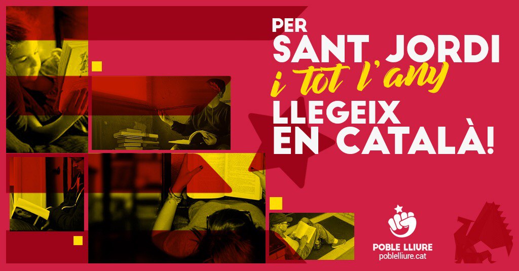 🐉🌹📚 Poble Lliure us desitgem una bona Diada de #SantJordi! 
Avui i tot l'any, llegim #encatalà!
Recorda, és temps d'estar al costat del comerç local!