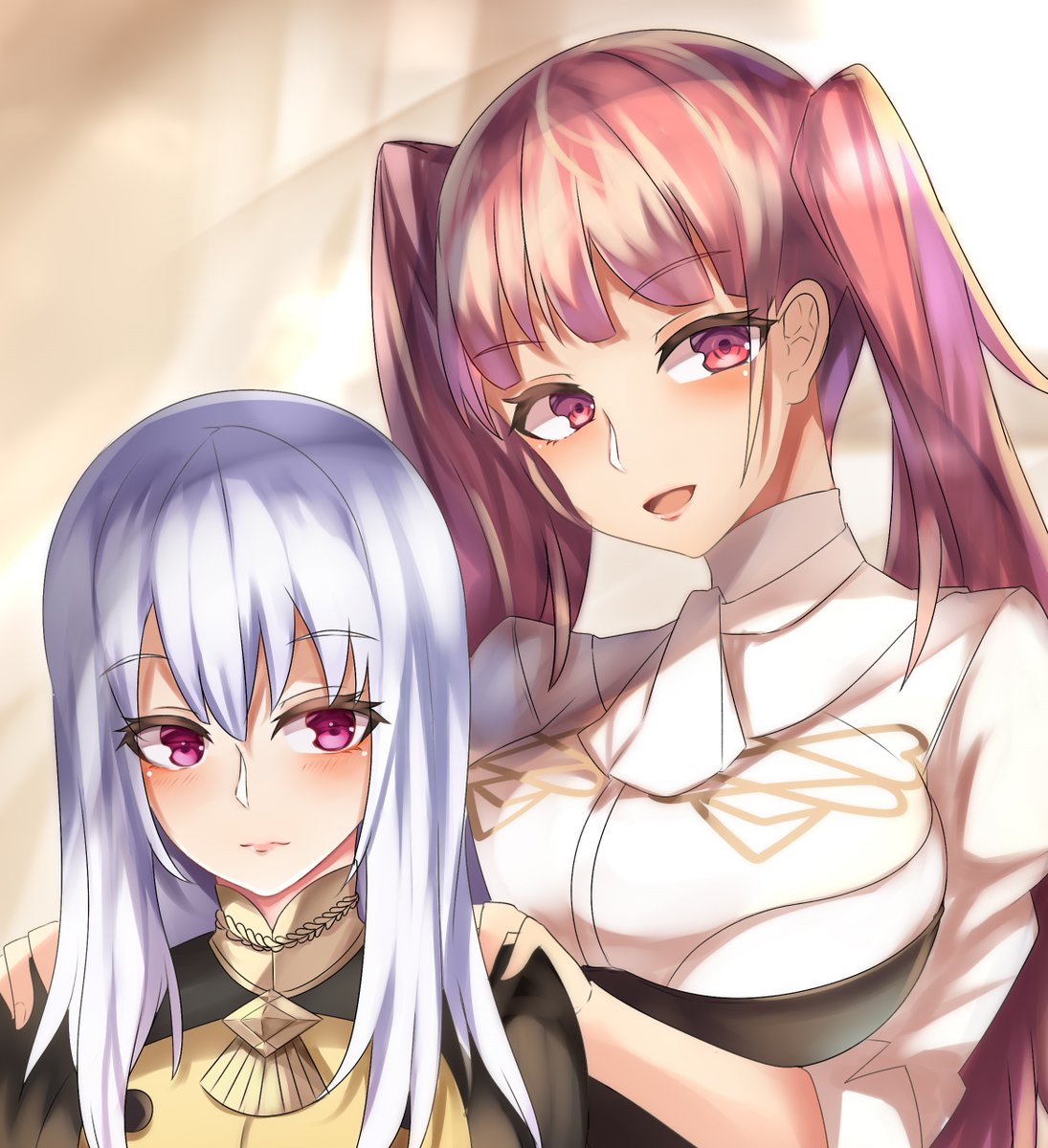 ヒルダ=ヴァレンティン=ゴネリル ,リシテア=フォン=コーデリア(ファイアーエムブレム風花雪月) 「さすがあたしが見込んだ逸材だわ!
(サイファにこういう絵もっと増えて♡ 」|てぃあまと@ブルアカ同人誌発売中！のイラスト
