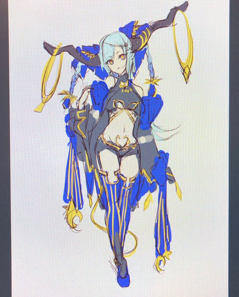 「キャラデザ  」|水ラピのイラスト
