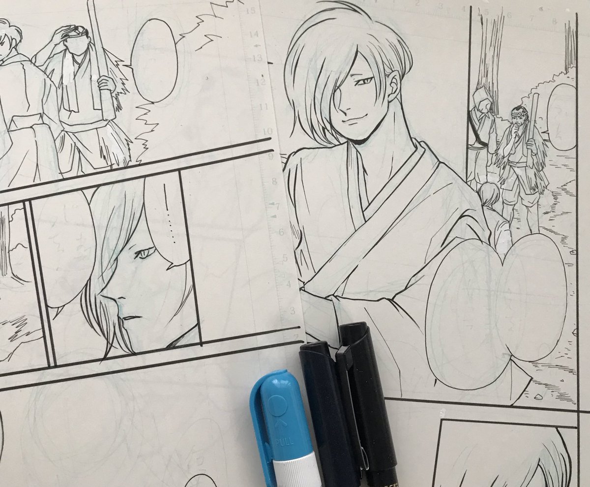 今日は夜の11時まで原稿やります やっと16ページ目 最近のスキャナは性能が良す 葛屋カツキの漫画