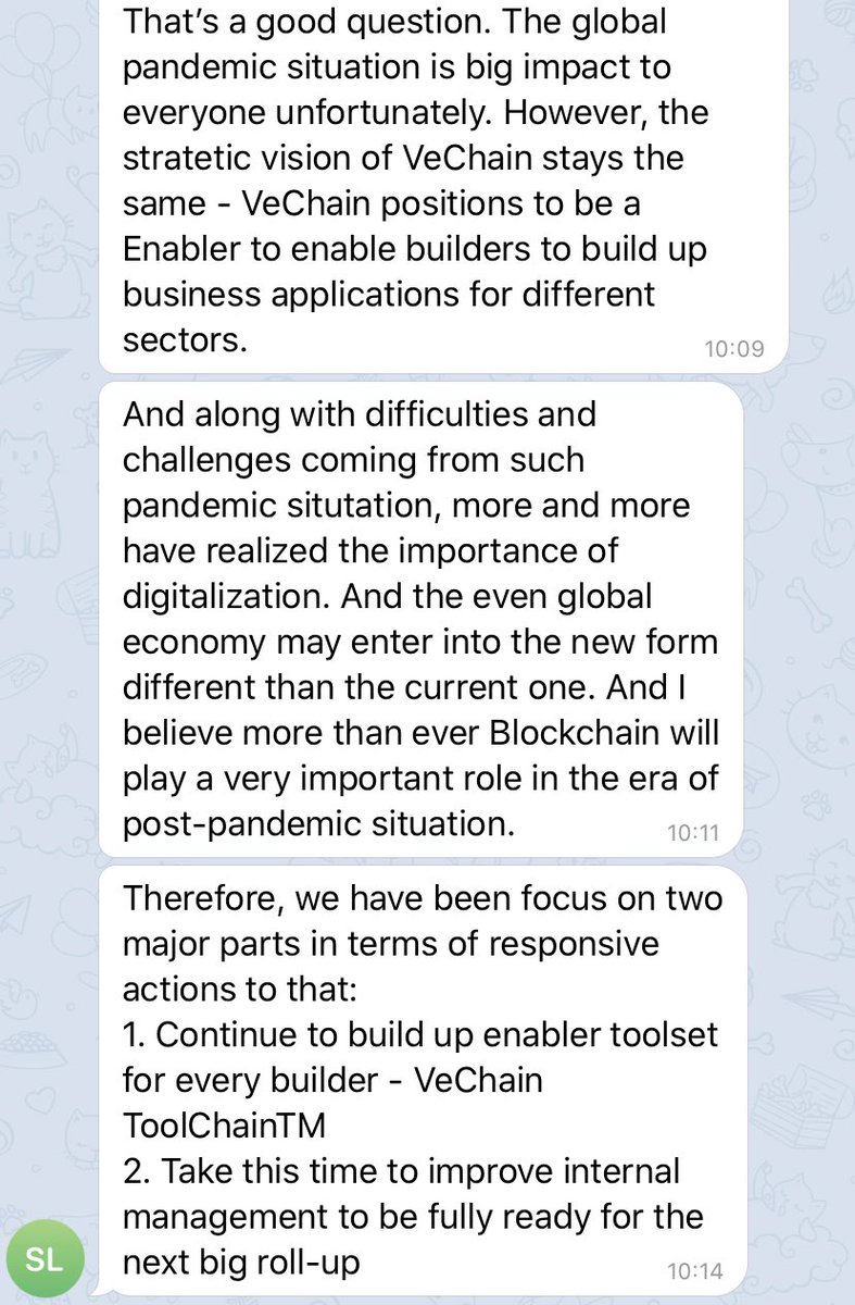 1) How will the current and upcoming economic crisis impact VeChain strategy and activities?Answer: $VET  #vechain