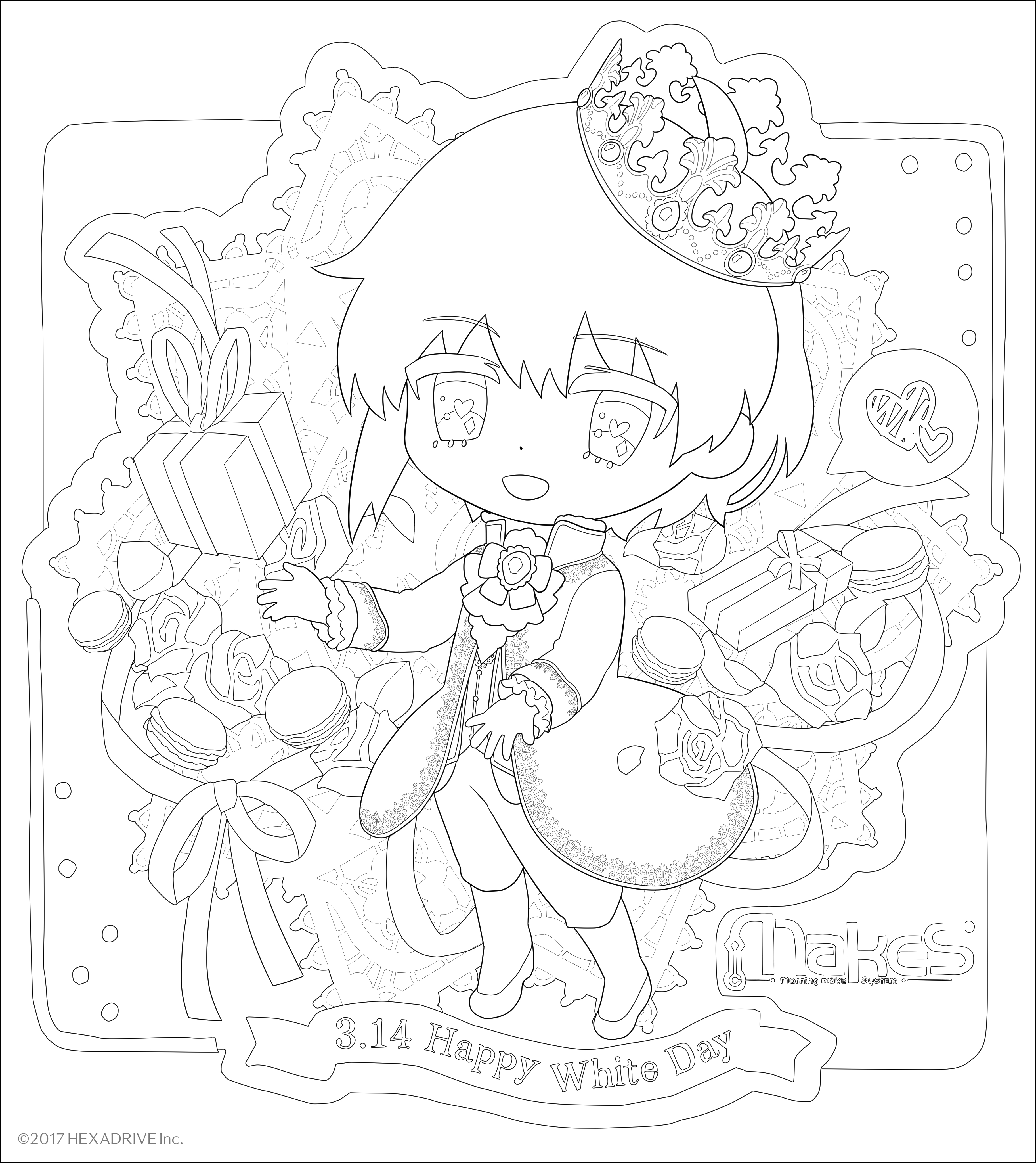 公式 Makes おはよう 私のセイ 在 Twitter 上 Makesオリジナル塗り絵 オリジナル塗り絵第6弾 ﾟ 今回の塗り絵 は18年のホワイトデーイラスト たくさんのいいねをいただいたイラストです グッズにもなりました ちょっと懐かしいです この機会に昔の