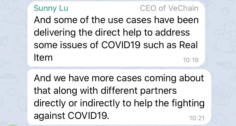 2) What are three possible real-world problems arising from the COVID-19 pandemic that VeChain can solve? $VET  #Vechain  @itemsdapp