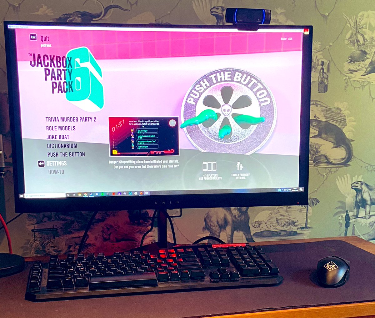 Frankie My Second Gamesinisolation Is The Jackboxgames Party Pack Series We Played On My Omenbyhp Uk Obelisk And Sent My Game Screen Over A Video Call With Parents And Friends Playing