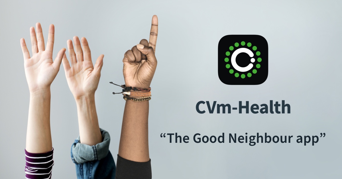 SensyneHealth's tweet photo. The #CVmHealth app helps build 'togetherness' during social distancing by allowing you to remotely care for others. Volunteer today and help monitor the health of those most in need. https://t.co/LhRoBcWdxU  #socialdistancing #SensyneHealth #goodneighbourapp #homecare #socialcare https://t.co/I6KguzN9jt
