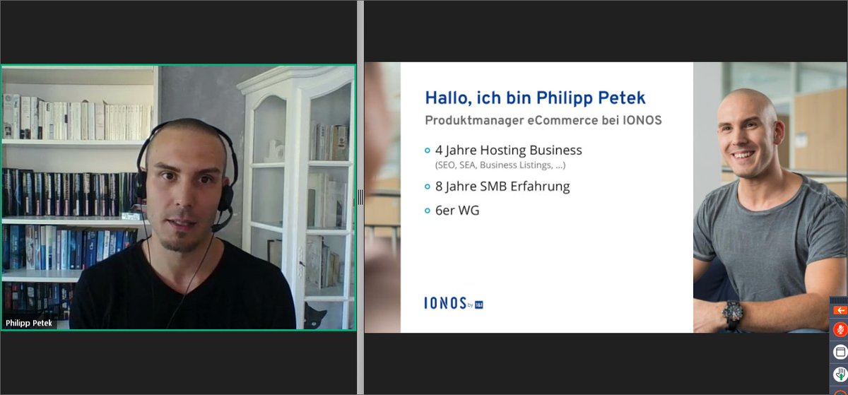 digital_bash's tweet photo. Als dritter Speaker kommt nun  Philipp Petek von @ionos_de mit dem Vortrag „Online verkaufen für lokale Unternehmen: eine riesen Chance, nicht nur in Zeiten von Corona" 

#digitalbash20 https://t.co/zBINZjoKFI