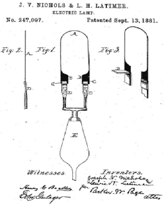 In 1881, Latimer and Joseph Nichols invented a light bulb with a carbon filament that was an improvement on Thomas Edison's original paper filament (which would burn out too quickly).They sold the patent to the U.S. Electric Company in 1881.And Edison decided to hire him.