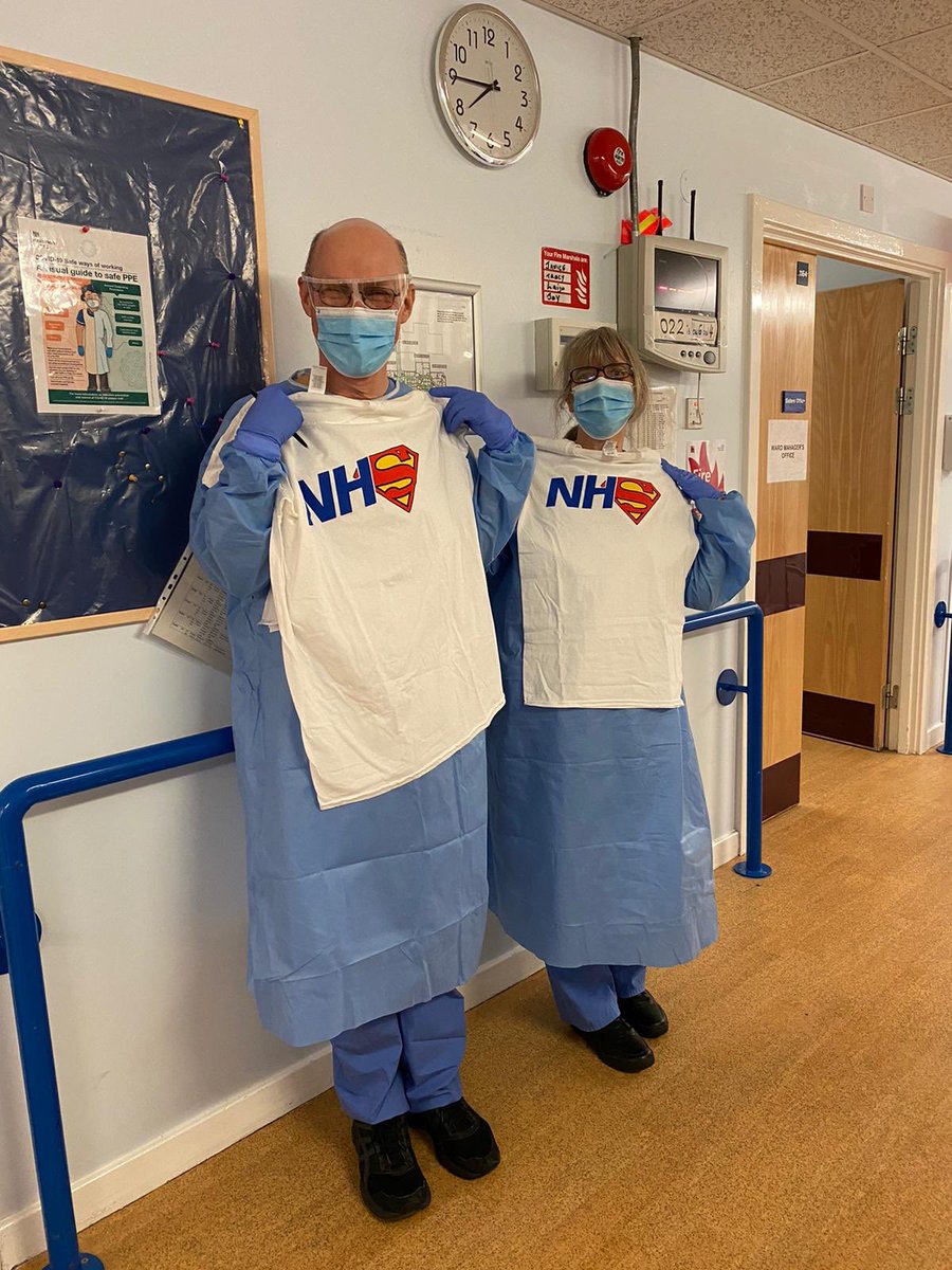 Our super heroes t-shirt given out today to Andreas and Elaine who went the extra mile over the last few days. We are all NHS superheroes. Well done everyone. <a href="/WestHertsNHS/">West Herts Teaching Hospitals NHS Trust</a>