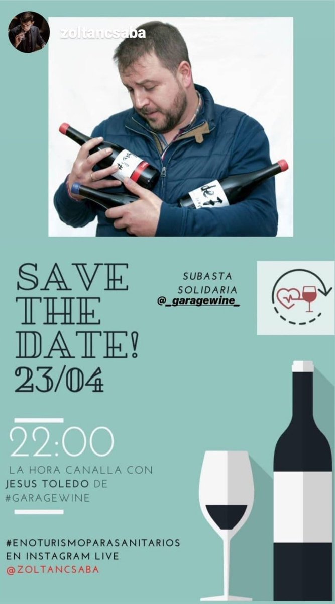 SergioMak_88's tweet photo. Esta noche a las 22:00 en instagram , live solidario a favor de la Cruz Roja de Quintanar en su lucha contra el covid-19 ,Garagewine subasta sus vinos mas especiales #BRUJIDERA & #6de7 . https://t.co/NJsnEuuBdN https://t.co/SPhrsrIO3g