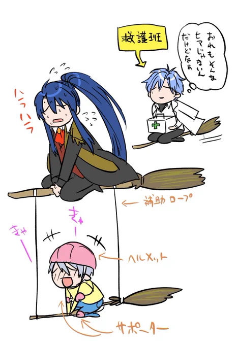 オズアサ親子の飛行練習に付き合ってくれる優しいフィガロ先生。#まほやく_FA 