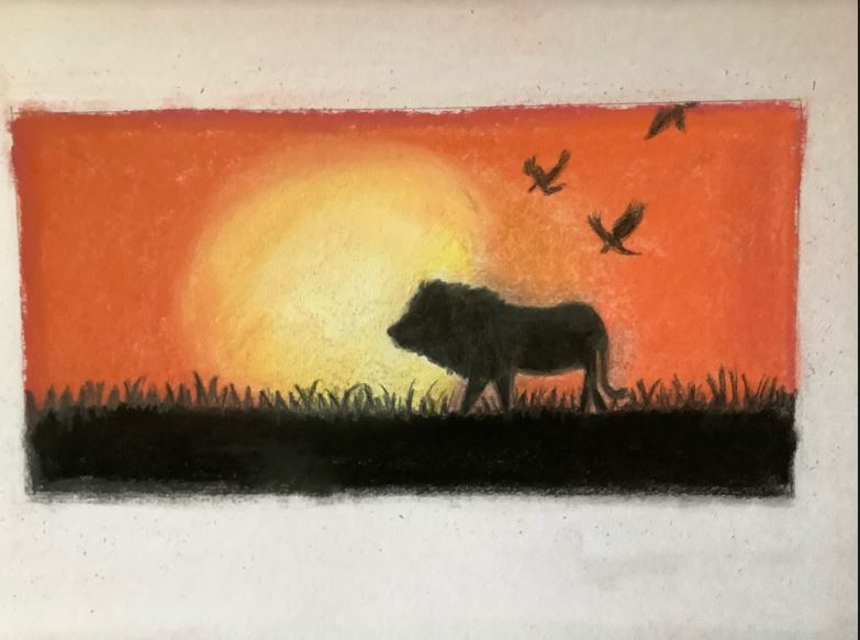 Greenfield_Sch's tweet photo. One of our pupils have created fantastic art work as part of his class challenge from @NatMuseumArt to turn our streets into art galleries while the museums and art galleries across the world are closed. Why don't you all join in.. #artinwindows #homelearning #talented https://t.co/g635HNSc2Q