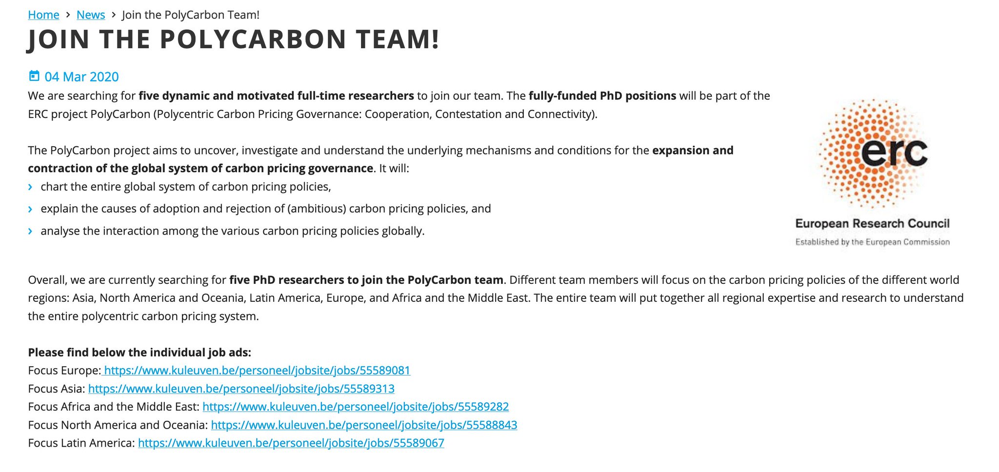 Katja Biedenkopf On Twitter You Still Have One Week To Apply For One Of Five Fully Funded Phd Positions On Carbon Pricing Policy At Ku Leuven Join Our Sustainablefutures Team Https T Co Z5dk3cwu7q Https T Co Qc1rzoh9r2