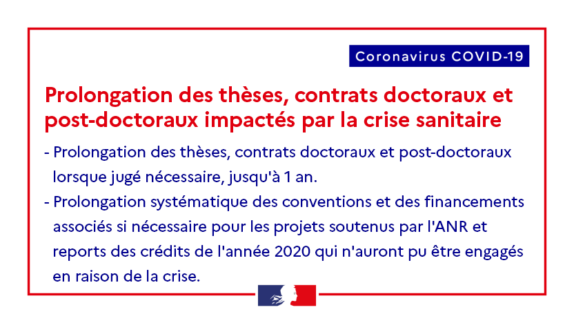 sup_recherche's tweet photo. #COVID19 #coronavirus | Prolongation des thèses, contrats doctoraux et post-doctoraux impactés par la crise sanitaire. 👉https://t.co/D1RTm2vTVW https://t.co/ZgZaWwUpPE