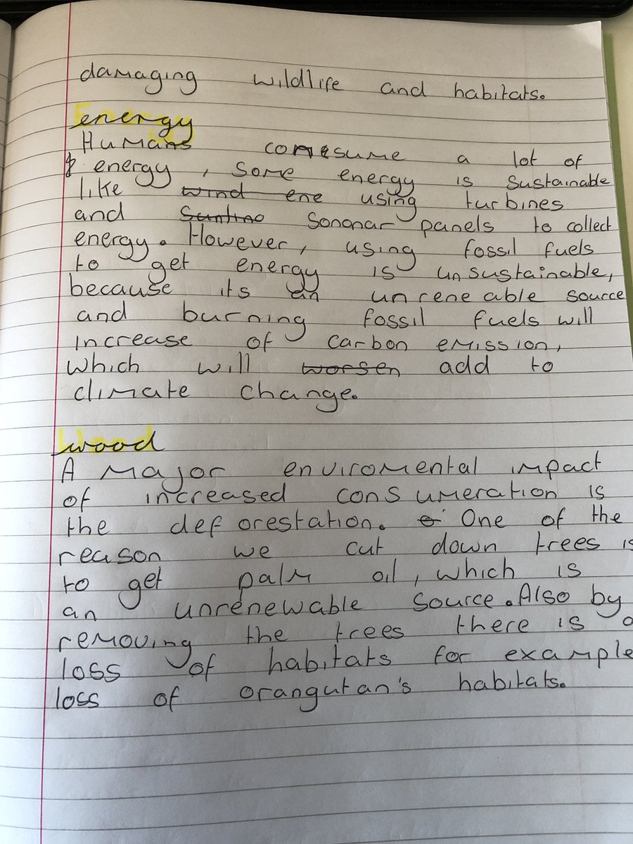 NWHS's tweet image. Well done to Niamh, who completed 3 pages of geography work in her first lesson with Mr Slade! #geography #geographer #lockdownwork