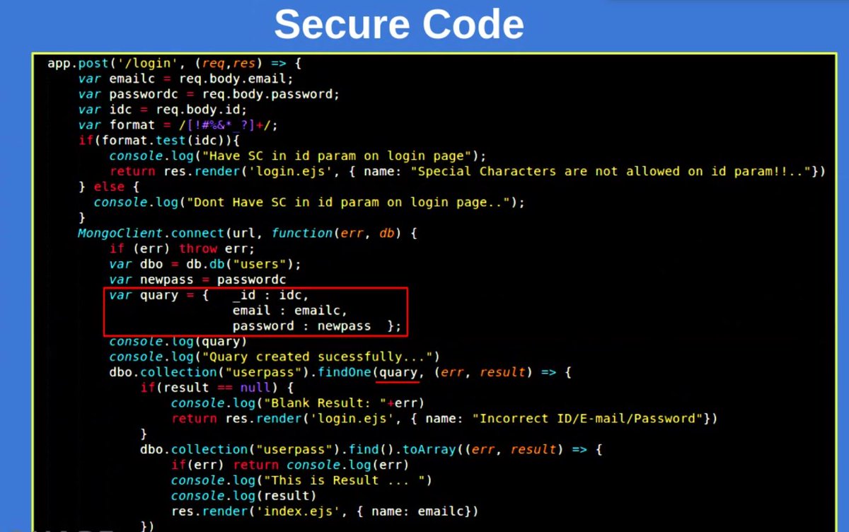 NSConclave's tweet photo. @MuzkkirHusseni is demonstrating various techniques of #NoSQL #Injection and how to secure it in #TechieThursday while #WorkFromHome. Stay tuned for the presentation of the session. #NSConclave #NSConclave2020 @Net_Square_ #CyberSecurity #MongoDB #infosec #NoSqlInjection https://t.co/8iuhV0Cv0q