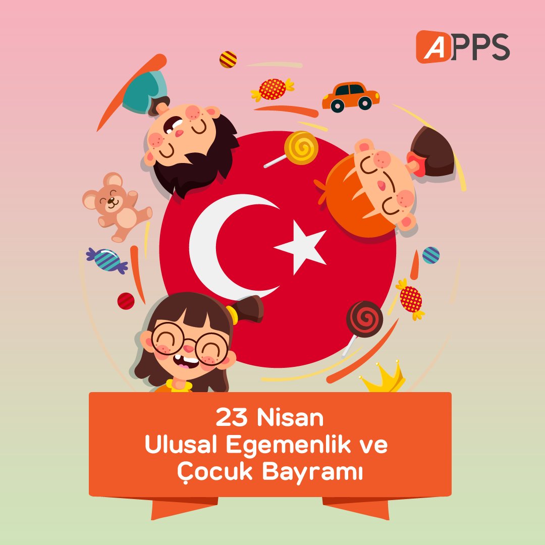 AppsComTr's tweet photo. 23 Nisan Ulusal Egemenlik ve Çocuk Bayramımız kutlu olsun! 🎈😊 #23nisan #appscomtr #mobilegamestudio #bayram https://t.co/E7twwhUwD9