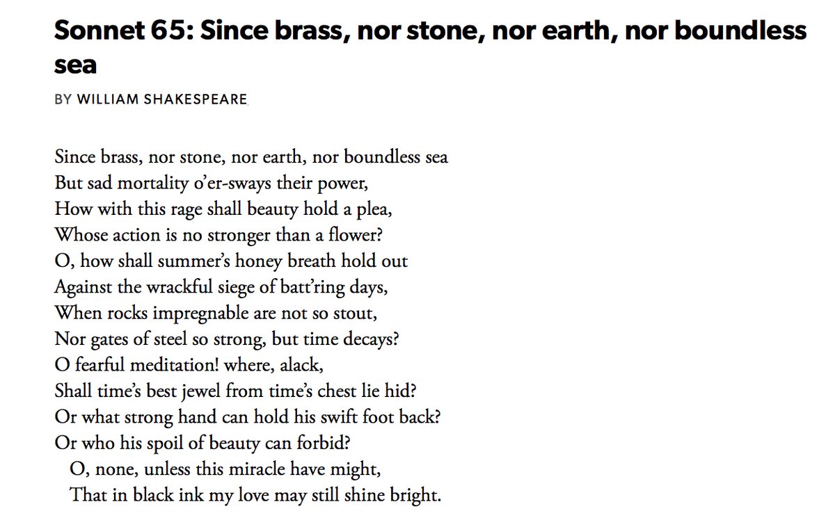110 Sonnet 65 by William Shakespeare, read by Kobna Holdbrook-Smith  @HoldbrooksMyth For  #ShakespearesBirthday  #PandemicPoems  https://soundcloud.com/user-115260978/110-sonnet-65-by-william-shakespeare-read-by-kobna-holdbrook-smith