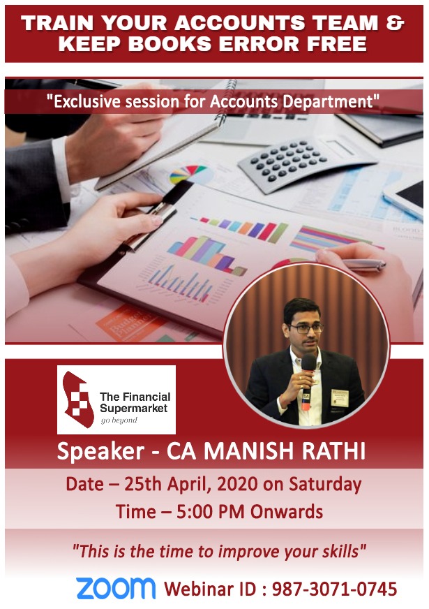 You are invited to a Zoom webinar on "skills to develop in Accounts Department". 

When: Apr 25, 2020 05:00 PM India
Topic: Train your Accounts Team 

Please click the link below to join the webinar: 
bnionline.zoom.us/j/98730710745