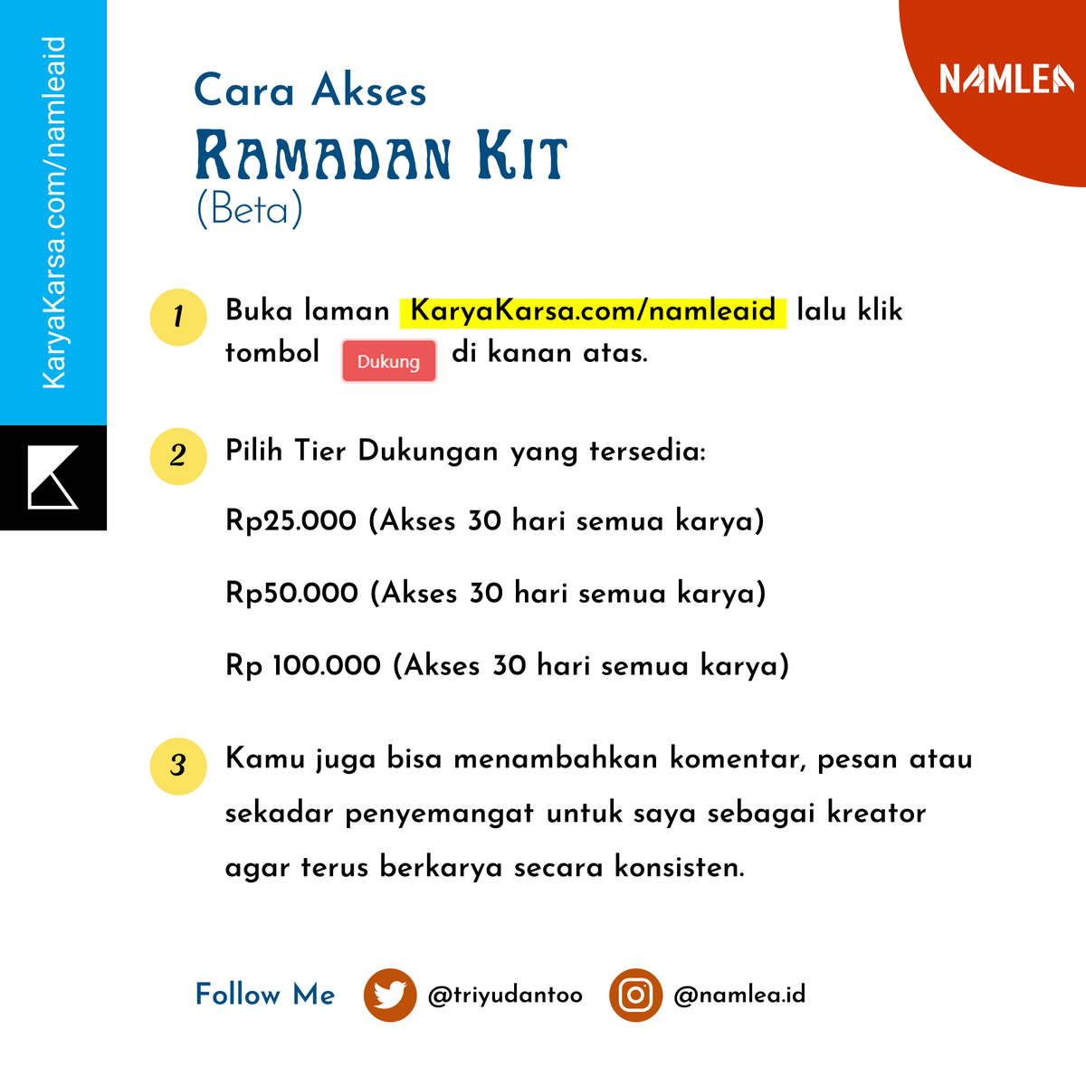triyudantoo's tweet photo. #RamadanMubarak
Ramadan momen berbagi kebaikan kurang lengkap tanpa konten Gambar Menarik. Jutaan orang sekarang sedang mencari2 template desain yg mudah diedit.
Kabar baiknya saya udah buatkan #RamadanKit, kamu tinggal edit.
DONLOT GRATIS (24 jam)
📢 https://t.co/wnwvg8cnrk https://t.co/zuucsSjyvC
