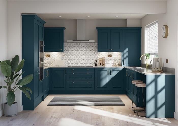 A timeless classic, Mornington Shaker is ready and waiting to be styled and made your own. The bold use of Hartforth Blue adds a fresh look to this simple shaker.

See more pictures of the Mornington kitchen and our full painted collection on our website:
staffordshirekitchens.co.uk/painted-kitche…