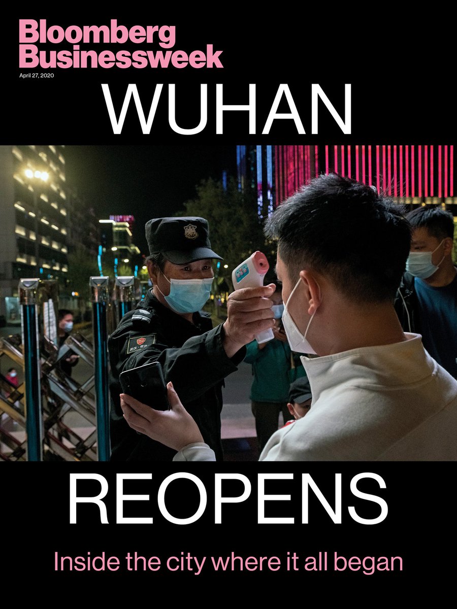 This week’s <a href="/BW/">Businessweek</a> cover by <a href="/ClaireYChe/">Claire Che</a> <a href="/sarahchen/">sarahchen</a> <a href="/MattCampbell/">Matthew Campbell</a> and me. Life after lockdown in Wuhan: factories working at full tilt but malls and restaurants are empty; temperature checks everywhere; constant anxiety. 

bloomberg.com/news/features/…