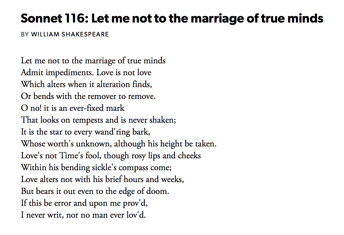 112 Sonnet 116 by William Shakespeare, read by Eddie RedmayneFor  #ShakespearesBirthday  #PandemicPoems https://soundcloud.com/user-115260978/112-sonnet-116-by-william-shakespeare-read-by-eddie-redmayne