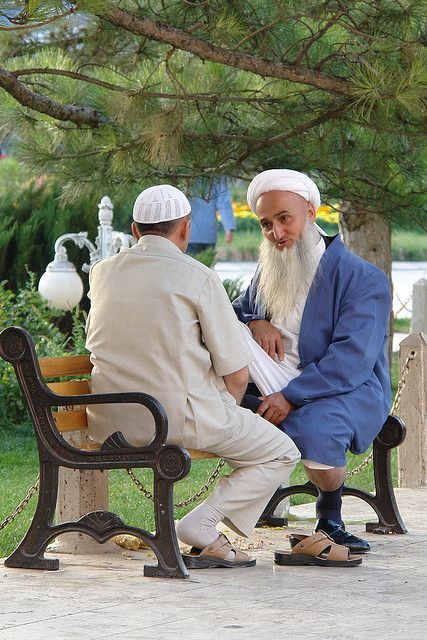 People of Konya: Two Turk old men chilling outside the mosque. Not our region but this picture is so Central Asian. Picture by Charles Fred.