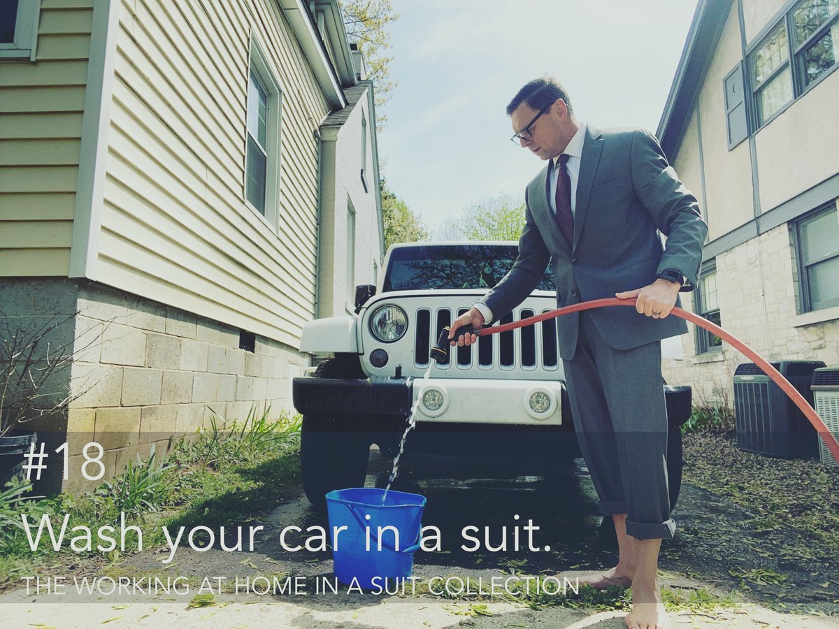 #18 Wash your car in a suit.from the Working at Home in a Suit Collection
