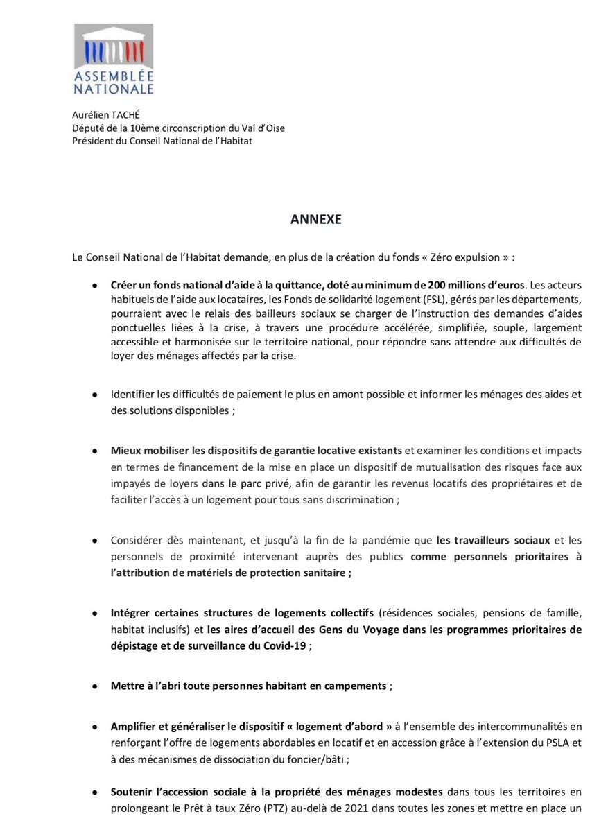 Aurelientache's tweet photo. Avec 36 autres parlementaires, j'ai demandé à @CCastaner et @J_Denormandie le report de la trêve hivernale jusqu'au 31/10 et la création d'un fonds #0Expulsion.👇 https://t.co/n5ChFMWoW0