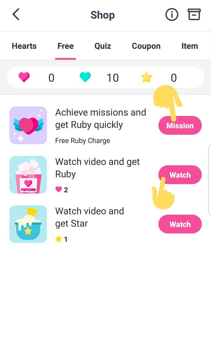 Click on "IDOLCHAMP Shop" and it will lead you to their store where you can collect 3x "" by watching an ad (limited amount) or "" by completing missions or buying them. You access the shop otherwise by pressing on the shop icon.