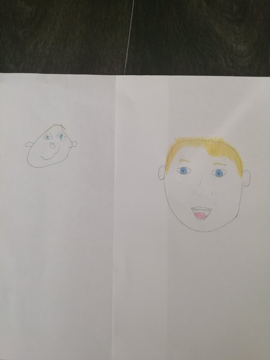 sargeemza1986's tweet photo. @watervilleps Hi. Self portrait of me geordie and  a drawing of me done by my mam. 
Miss you all from Geordie x https://t.co/8wjMwBsAHc