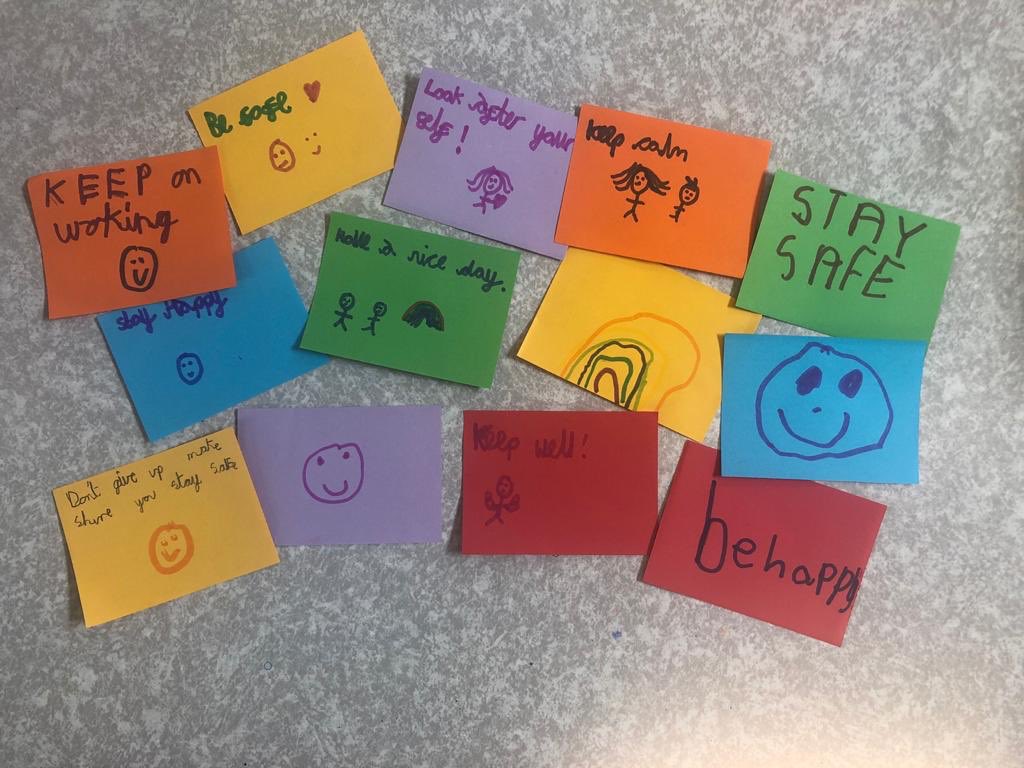 stjosephswright's tweet photo. Today we have put happy messages in a jar to put in the hospital staff rooms to brighten up their day... thanks to Miss Gleeson &amp; Mrs O’Leary #NHSThankYou @GavinWilliamson @WN6_Mums @StandishVoice @alljoinjack @WigToday @leponline @appley_b @LocalLifeMedia @WestLancsSSP https://t.co/2WtZcctVUO