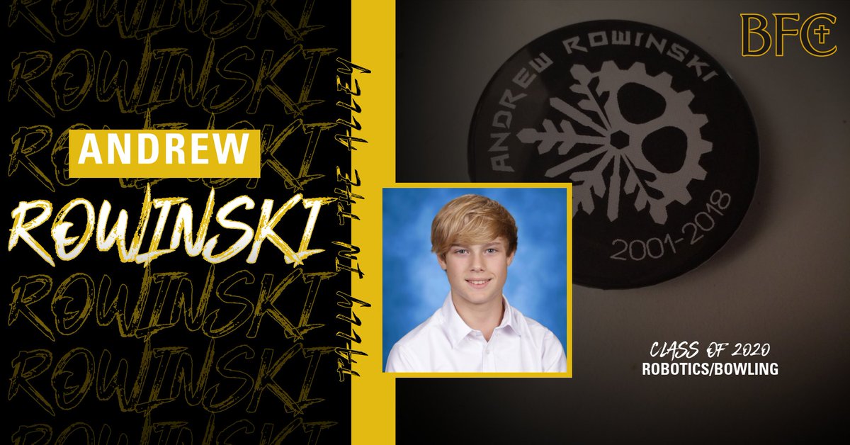BFC_Athletics's tweet photo. It is 4/23 but it is for 23 our lil' engineer &amp; the BFC class of 2020 that I want to take today to honor &amp; spotlight an indelible part of these 4 yrs. Here is Andrew Rowinski a member of robotics &amp; bowling. This is posted w/ permission from the family. Let our love forever reign. https://t.co/cVhnlPl6tm