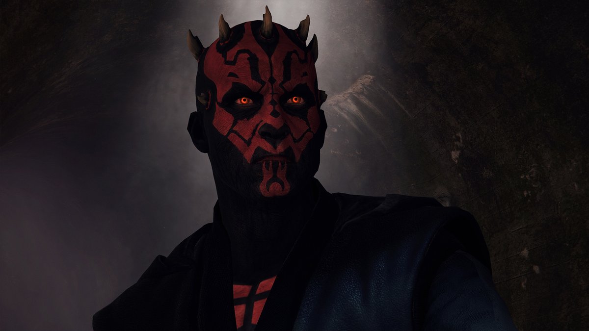 ALT+F4 the game. Enter the Photoshop chapter.Remove the green screen and put Maul on top of the background. Easy.