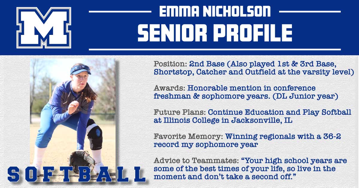 Thank you, senior Emma Nicholson ⚾💙😢 #OnExplorers <a href="/Emma_nick1/">Emma Nicholson</a>