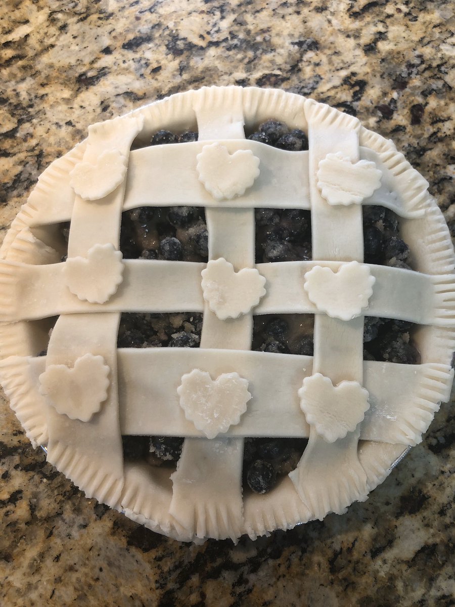 SageMrs's tweet photo. Q4: I’m staying connected with FaceTime, Zoom, Google Meet, email, texts, and social media. My kids and I have also been doing a lot of baking and then dropping off (keeping a safe distance). This is a pie we made for my parents. #EP401Chat https://t.co/4fj0IYpxgn