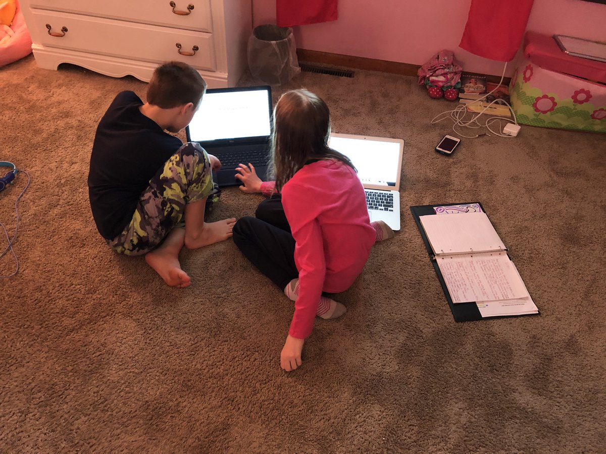 TroopSSTeach's tweet photo. Think Win-Win! It doesn’t happen often but sometimes they do get along-helping her brother with his school work https://t.co/GfpMTs5h5c