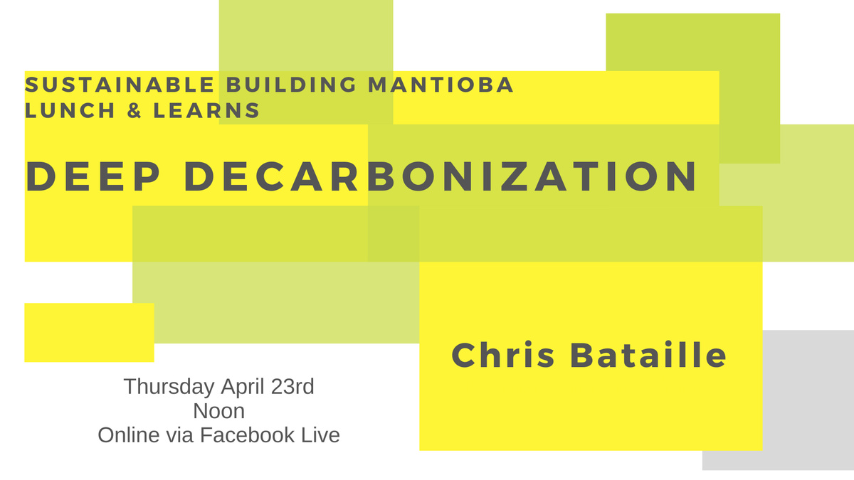 SustBldgMB's tweet photo. Curious to hear from a Lead Author for the Industry chapter of the current revision of the IPCC assessment of emissions reduction potential?

Join today at noon to hear Chris Bataille discuss Deep Decarbonization

Facebook Live: https://t.co/BZTSQtRd0w

@ClimateActionMB #greenmb https://t.co/fhkz7rsjFJ