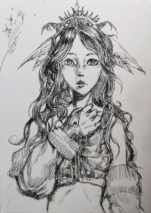 少し描きました?

一枚目は、かなり慌ててかいたので?

二枚目は昨日の修正? 
